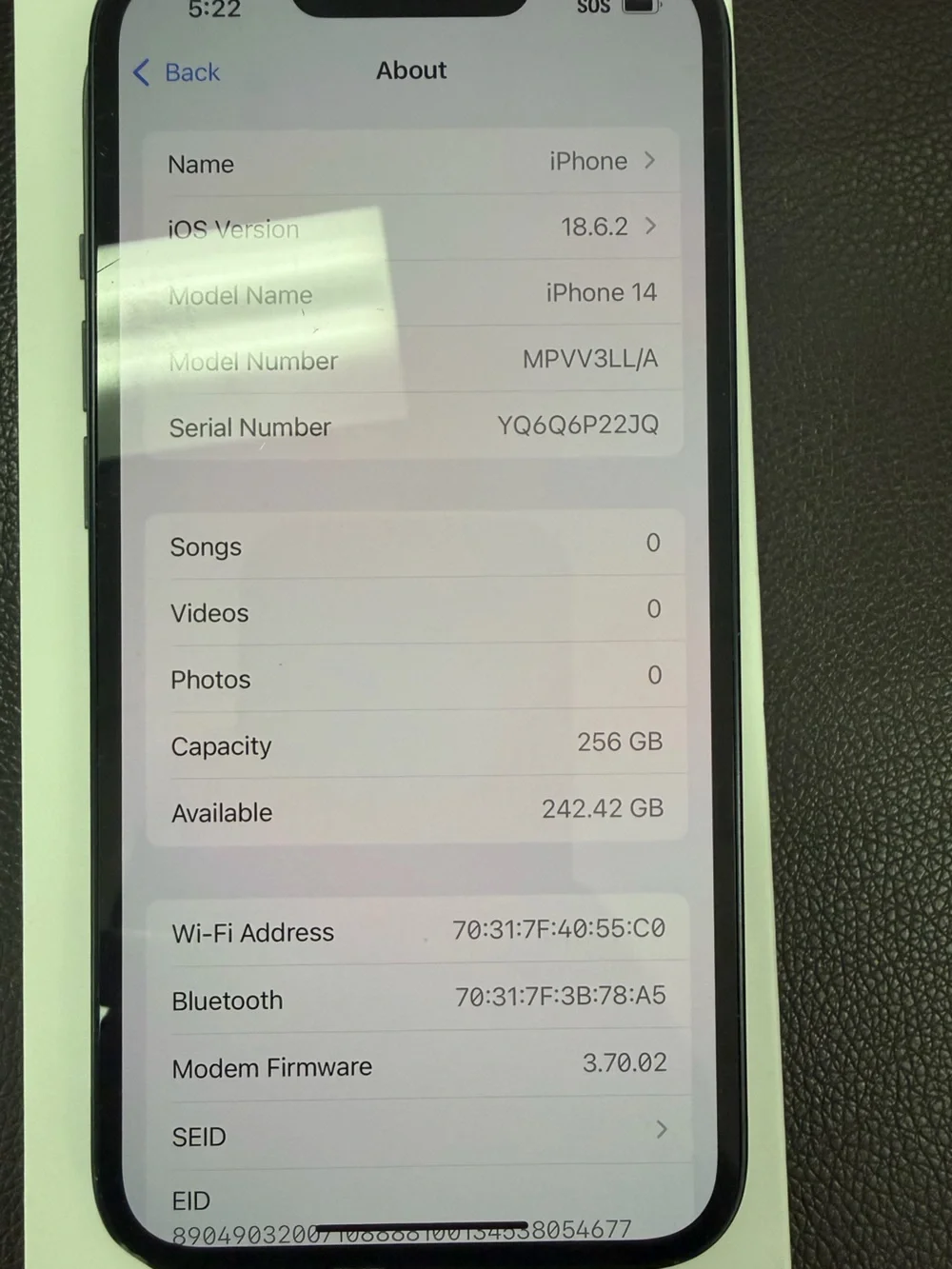 APPLE IPHONE 14 - 256GB - MIDNIGHT CLEAN - TMOBILE ONLY - GREAT CONDITION